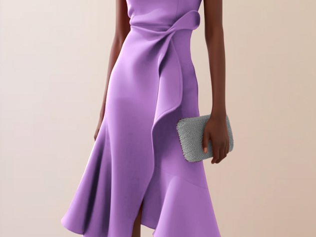 Midi Dress | Asymmetrical Draped Summer Dress | Elegant Sophisticated Design 3
