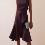 Midi Dress | Asymmetrical Draped Summer Dress | Elegant Sophisticated Design 5