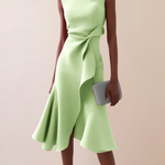 Midi Dress | Asymmetrical Draped Summer Dress | Elegant Sophisticated Design 6