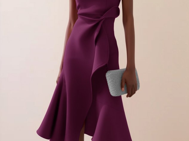 Midi Dress | Asymmetrical Draped Summer Dress | Elegant Sophisticated Design 7