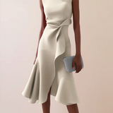 Midi Dress | Asymmetrical Draped Summer Dress | Elegant Sophisticated Design 8