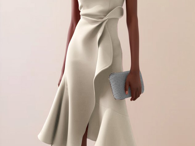 Midi Dress | Asymmetrical Draped Summer Dress | Elegant Sophisticated Design 8
