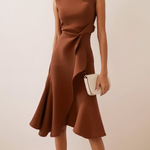 Midi Dress | Asymmetrical Draped Summer Dress | Elegant Sophisticated Design 9