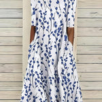 Midi Dress | Coastal Floral Summer Dress Elegant Comfortable 0