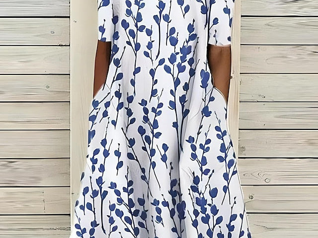 Midi Dress | Coastal Floral Summer Dress Elegant Comfortable 0