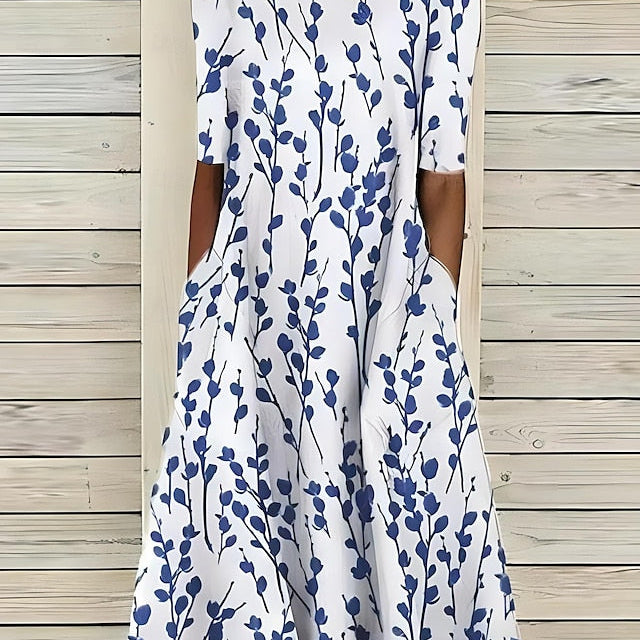 Midi Dress | Coastal Floral Summer Dress Elegant Comfortable 0