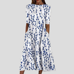 Midi Dress | Coastal Floral Summer Dress Elegant Comfortable 1