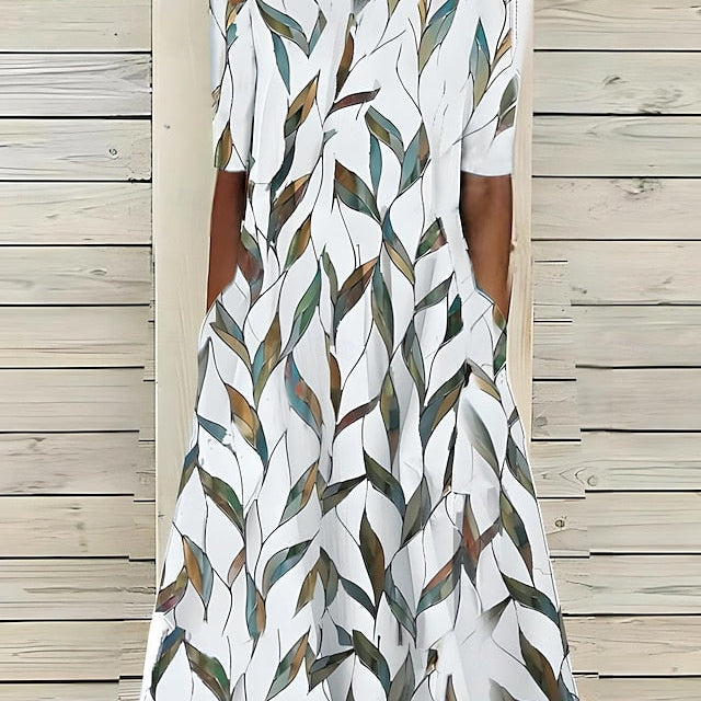 Midi Dress | Coastal Floral Summer Dress Elegant Comfortable 2