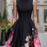 Midi Dress | Elegant Floral A-Line Wedding Guest Dress | Timeless Sophisticated Charm 1