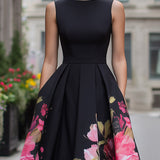 Midi Dress | Elegant Floral A-Line Wedding Guest Dress | Timeless Sophisticated Charm 1
