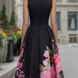 Midi Dress | Elegant Floral A-Line Wedding Guest Dress | Timeless Sophisticated Charm 3