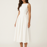 Midi Dress | Elegant Open Back A-Line Summer Dress 0
