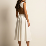 Midi Dress | Elegant Open Back A-Line Summer Dress 2