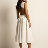 Midi Dress | Elegant Open Back A-Line Summer Dress 2