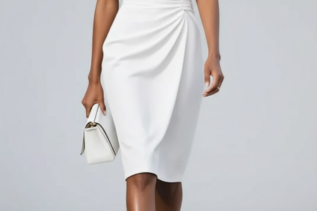 Midi Dress | Elegant Summer Dresses with Keyhole Neckline and Ruffles 2