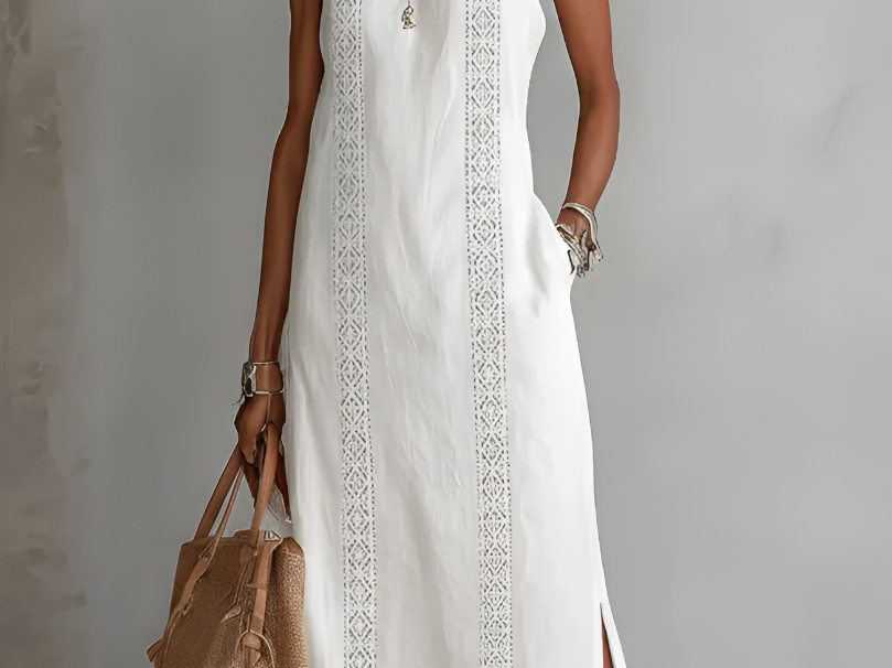 Midi Dress | Embroidered Sleeveless Summer Dress | Elegant Versatile 0