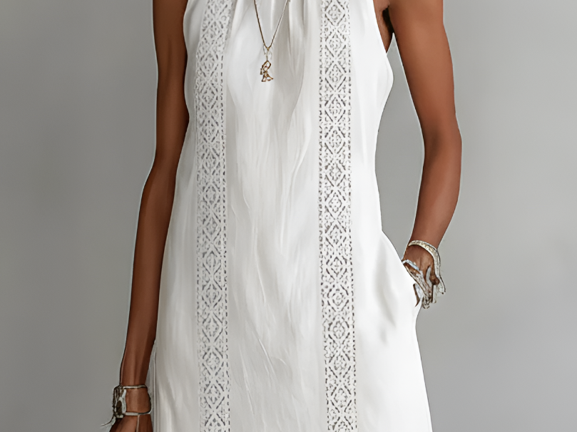 Midi Dress | Embroidered Sleeveless Summer Dress | Elegant Versatile 3