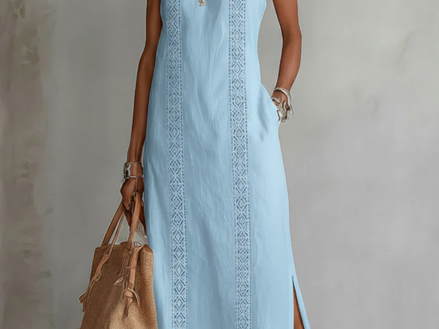 Midi Dress | Embroidered Sleeveless Summer Dress | Elegant Versatile 8