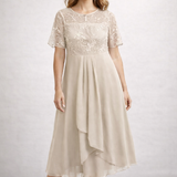 Midi Dress | Floral Midi Dress with Sleeves | Elegant Asymmetrical Design 9