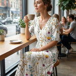 Midi Dress | Floral Pattern Summer Dress | Casual Comfortable Everyday Wear 4