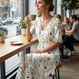 Midi Dress | Floral Pattern Summer Dress | Casual Comfortable Everyday Wear 4