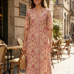 Midi Dress | Floral Pattern Summer Dress | Casual Comfortable Everyday Wear 5