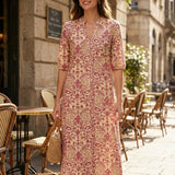Midi Dress | Floral Pattern Summer Dress | Casual Comfortable Everyday Wear 5