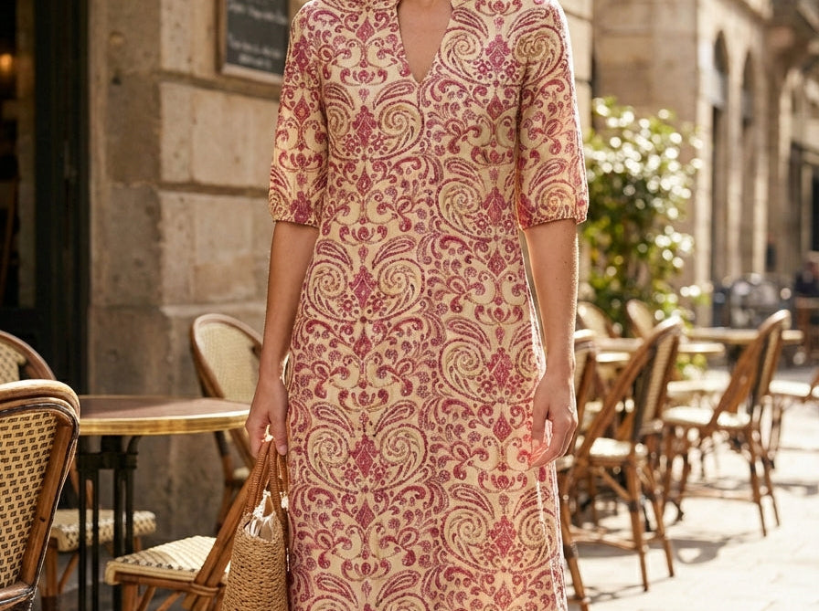 Midi Dress | Floral Pattern Summer Dress | Casual Comfortable Everyday Wear 5