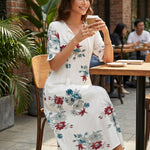 Midi Dress | Floral Pattern Summer Dress | Casual Comfortable Everyday Wear 6