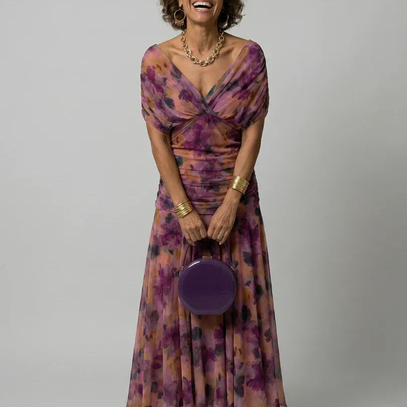 Midi Dress | Off Shoulder Floral Midi Dress | Elegant Comfortable Summer Outfit 0