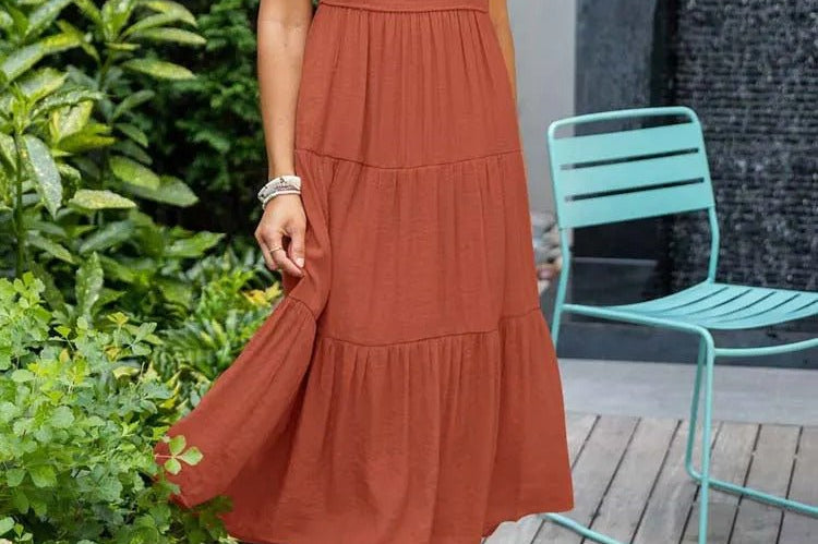 Midi Dress | Tiered Design | Elegant Long Sleeve Midi Dress | Flattering Comfortable 0