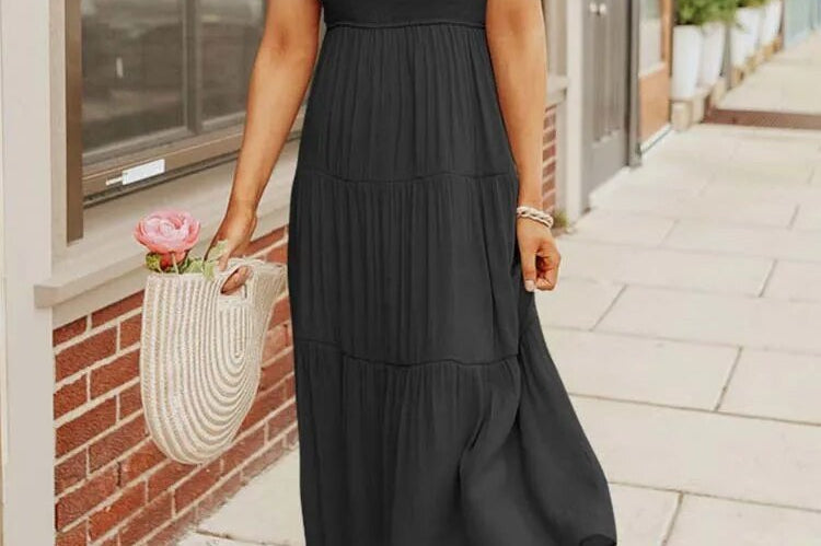 Midi Dress | Tiered Design | Elegant Long Sleeve Midi Dress | Flattering Comfortable 1