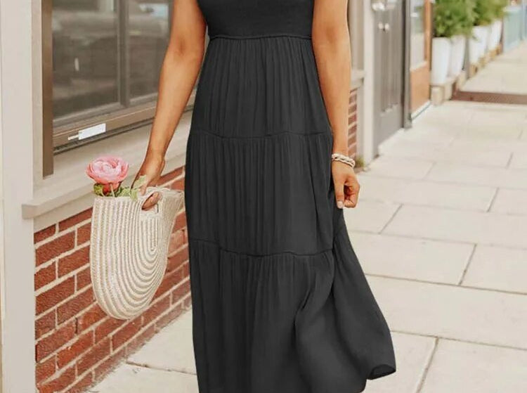 Midi Dress | Tiered Design | Elegant Long Sleeve Midi Dress | Flattering Comfortable 1