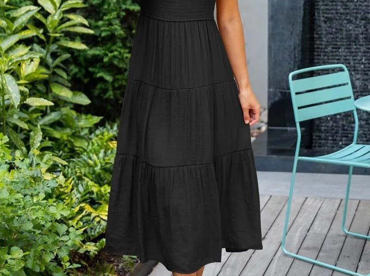 Midi Dress | Tiered Design | Elegant Long Sleeve Midi Dress | Flattering Comfortable 10