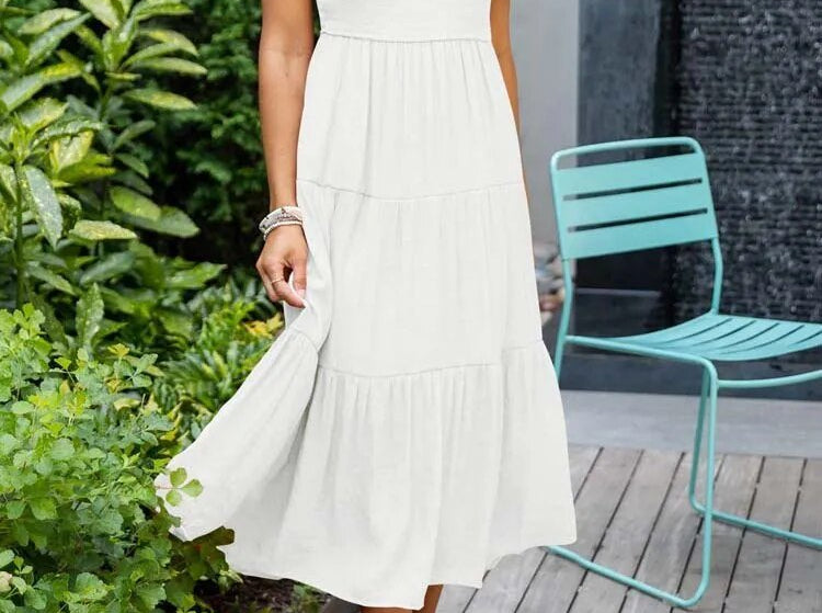 Midi Dress | Tiered Design | Elegant Long Sleeve Midi Dress | Flattering Comfortable 11