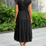 Midi Dress | Tiered Design | Elegant Long Sleeve Midi Dress | Flattering Comfortable 2