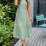 Midi Dress | Tiered Design | Elegant Long Sleeve Midi Dress | Flattering Comfortable 3