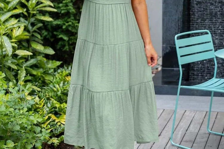 Midi Dress | Tiered Design | Elegant Long Sleeve Midi Dress | Flattering Comfortable 3