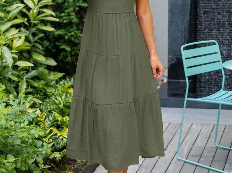 Midi Dress | Tiered Design | Elegant Long Sleeve Midi Dress | Flattering Comfortable 8