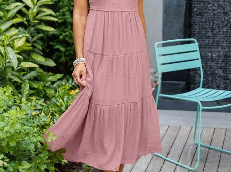 Midi Dress | Tiered Design | Elegant Long Sleeve Midi Dress | Flattering Comfortable 9