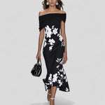 Midi Dresses | Floral Midi Dress with Fitted Silhouette & Playful Flared Hem 2