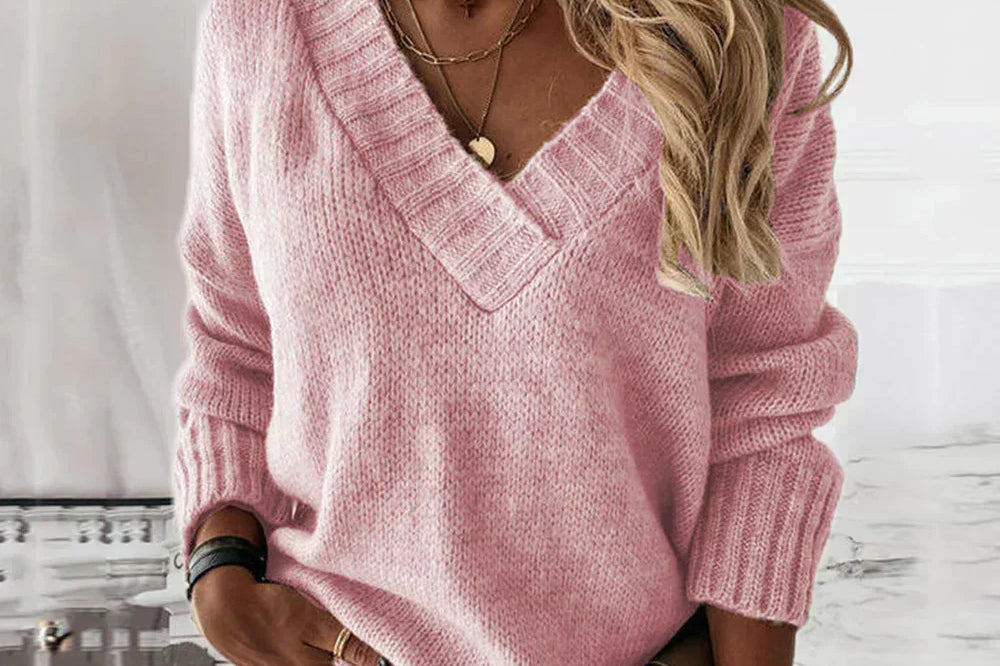 Women's Merino Wool V-Neck Pullover | Lightweight Breathable Knit Sweater