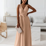 Hailey Wrap Maxi Dress - Khaki