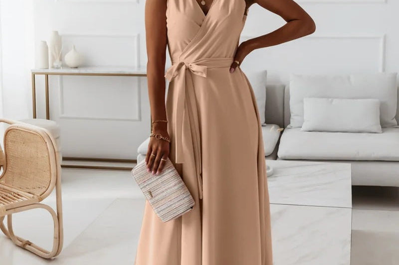 Hailey Wrap Maxi Dress - Khaki