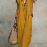 Yellow boho maxi dress
