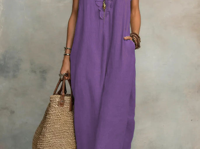 Purple boho maxi dress