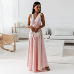 Hailey Wrap Maxi Dress - Pale Pink
