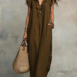 Dark brown boho maxi dress