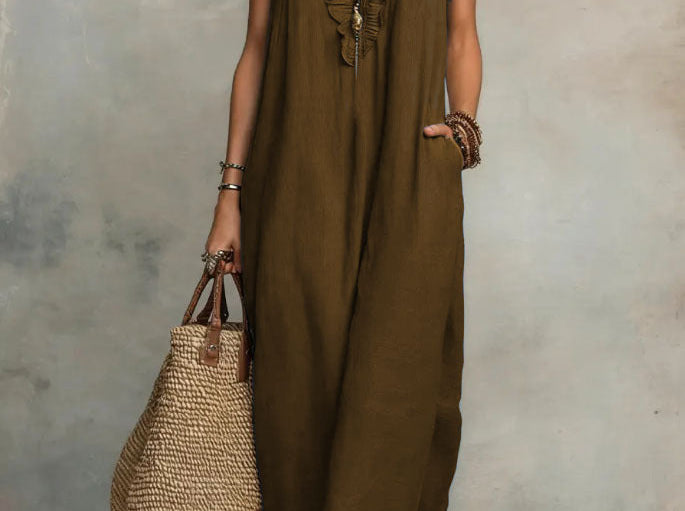 Dark brown boho maxi dress