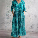 Teal floral summer dress